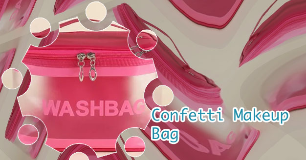 Hot pink makeup bag