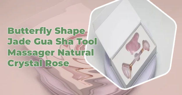 Rose quartz butterfly gua sha