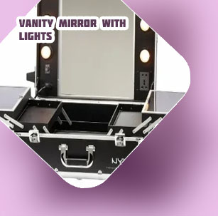 Vanity box with mirror and lights